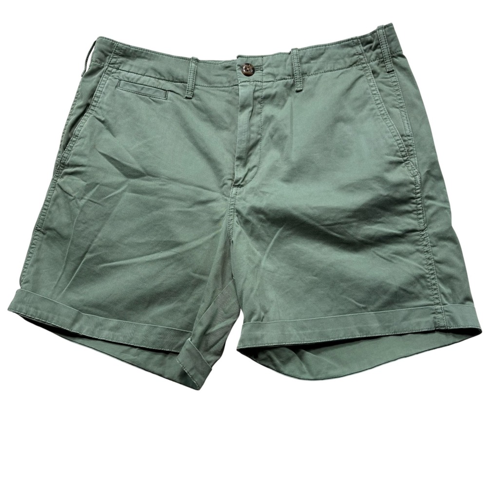 Gap Womens 5 Inch Khaki Shorts Olive Green Chino Stretch Twill Size 10 #1066